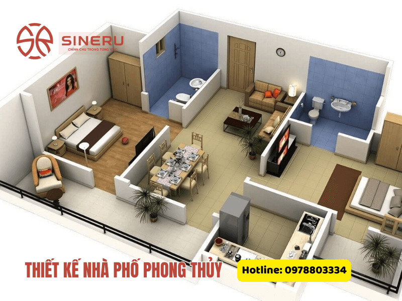 thiết kế nhà phố phong thủy